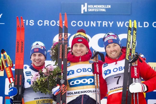 Российский лыжник Большунов выиграл королевский марафон на этапе Кубка мира в Хольменколлене (+Видео)